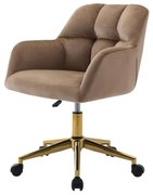 Krzesło biurowe - Welur - Beżowy i złoty - Regulowana wysokość - PEGA Pascala Morabito