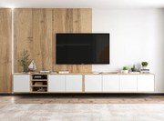 Komplet wiszących szafek rtv dąb wotan + biały M7-D92