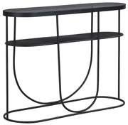 Konsola z 1 półką z metalu i szkła dymionego - Czarny i Przezroczysty - PRETORIA