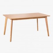 Prostokątny Stół Jadalniany 150x90 Cm Z Drewna Kerhen Naturalna - Sklum