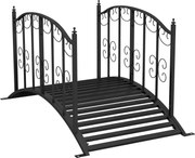 Outsunny Most ogrodowy z metalu w stylu vintage, dekoracja do ogrodu i stawu, 119x67x70 cm, czarny