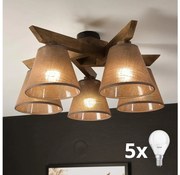 Brilagi - LED lampa ANTHONY 5xE14/40W/230V dąb orzech/brąz