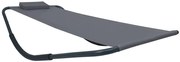 Szara pojedyncza leżanka ogrodowa H4-E49