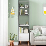 Regał stojący biały na książki półki wysoki skandynawski słupek szafa