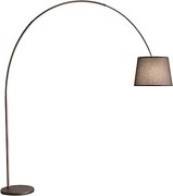 Arche - Curved LED metal floor lamp 1xE27 MAX 60W, H.230 cm, 180° adjustable head, Brown Metal - Perenz