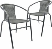 Zestaw krzeseł ogrodowych bistro, szare, 2 szt