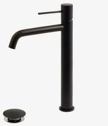 Zestaw Baterii Umywalkowej I Zaworu Spustowego Orveta Click-clack Z Mosiądzu Czarna & ↑30 Cm & Zawór Z Przelewem - Sklum