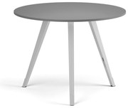 Stolik kawowy PRIMO ZEN, średnica 100 cm, biała podstawa, grafit