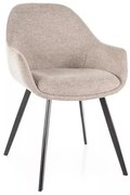 Krzesło tapicerowane VINTO BREGO beżowe na czarnym stelażu SIGNAL