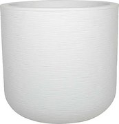 Okrągły plastikowy doniczka Graphit Up w kolorze białym z efektem bielenia - Ø 40 cm