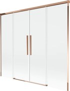 Mexen Rox parawan nawannowy 2-skrzydłowy rozsuwany 180 x 150 cm, transparent, różowe złoto - 8C9-180-002-60-00
