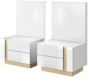 Zestaw 2 szafek nocnych biały + dąb grandson D1-T78