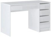 Biurko z 5 szufladami - Biały z połyskiem - JENEMI