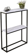 Industrialna konsola z półką czarny + biały połysk C4-F98