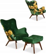 Fotel skandynawski Luna z podnóżkiem Family Meble