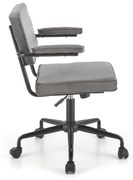 FIDEL fotel gabinetowy popielaty, retro, TILT, tkanina Velvet, welur