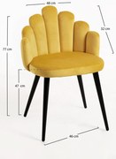 Zestaw 4 krzese rcznych z czarnymi aksamitnymi nogami