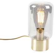 Designerska lampa stołowa mosiądz z dymionym szkłem - Bliss CuteDesignerski Oswietlenie wewnetrzne