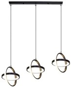 Lampa geometryczna LED z kloszem wisząca sufitowa AT54-3SL-Czarna