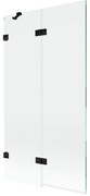Mexen Lunar parawan nawannowy 2-skrzydłowy lewy 100 x 150 cm, transparent, czarny - 897-100-100-70-00-L
