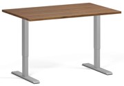 Biurko z regulacją wysokości, 120x80 cm, 2 silniki, szara podstawa, orzech