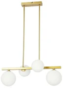 Lampa wisząca w biało-złotym kolorze ze szklanym kloszem Kama – Candellux Lighting