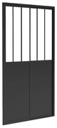 Drzwi prysznicowe przesuwne czarny mat styl industrialny - 140 x 195 cm - URBANIK