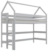 Łóżko domek na antresoli TOBI 1 160x80 białe drewniane KOCOT KIDS