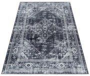 Dywan drukowany antypoślizgowy Fiesta Vintage szaro-czarny 80 cm x 150 cm