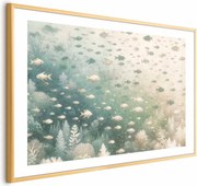 Plakat Morski świat 90x60 cm z ramą złotą z marginesem ARTGEIST B