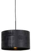 Nowoczesna lampa wisząca czarna z kloszem czarnym 35 cm - Combi Nowoczesny Oswietlenie wewnetrzne