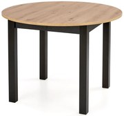 Nowoczesny okrągły stół rozkładany dąb artisan + czarny W9-N79