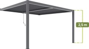 PERGOLA OGRODOWA PRZYŚCIENNA LUXE 4X4X2.5 M MANUALNA Z OŚWIETLENIEM LED