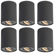 Zestaw 6 reflektorów ciemnoszarych obrotowych i przechylanych - Rondoo up