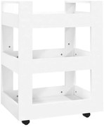 Biały drewniany wózek kuchenny na kółkach H0-C86