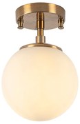 Biała/w kolorze mosiądzu lampa sufitowa ze szklanym kloszem ø 15 cm Atmaca – Opviq lights