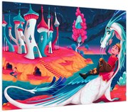 Obraz - Książę i smocza księżniczka (70x50 cm)