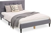 Tapicerowane łóżko 140x200 cm szare
