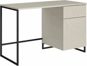 Biurko Asha 120 cm z szufladą - kaszmir / czarny stelaż