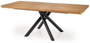 Stół DERRICK 160(200)x90 dąb/czarny rozkładany HALMAR