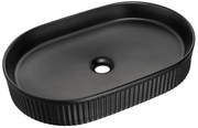 Czarna owalna ceramiczna umywalka F9-D41