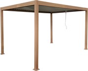 Pergola bioklimatyczna wolnostojąca z otwieranym dachem - 12 m² - naturalny ciemny - AMALFI