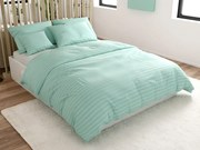 PrzytulneMieszkanie.pl PrzytulneMieszkanie.pl Hotelowa pościel z mikrofibry JASMINE miętowa - pasek 2 cm, hotelowa kieszeń Rozmiar pościeli: 2 szt 70 x 90 cm | 200 x 220 cm