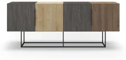 Brązowa niska komoda w dekorze dębu 200x80 cm Titan – Marckeric