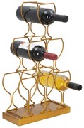 Stojak na wino, 6 butelek, złoty, 31 x 12 x 53 cm