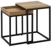 Zestaw 2x stolików pomocniczych ELDUR brązowy/czarny