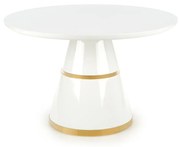 Stół okrągły VEGAS 120x120 biały/złoty HALMAR