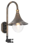 Zewnetrzna Kinkiet / Lampa scienna zewnętrzny antyczne złoto IP44 z czujnikiem ruchu - Daphne klasyczny/Antyczny Oswietlenie zewnetrzne
