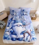 PrzytulneMieszkanie.pl PrzytulneMieszkanie.pl 3D Bawełniana pościel WINTERLY niebieska + poszewka na poduszkę 40x50 cm gratis Rozmiar pościeli: 70 x 90 cm | 140 x 200 cm