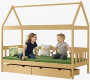 Skandynawskie łóżko dla dziecka z materacem, sosna R4-W76